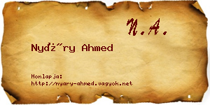 Nyáry Ahmed névjegykártya